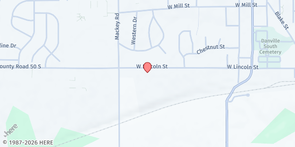 Map showing Abundant Life Food Pantry at 1003 W Lincoln St, Danville, IN