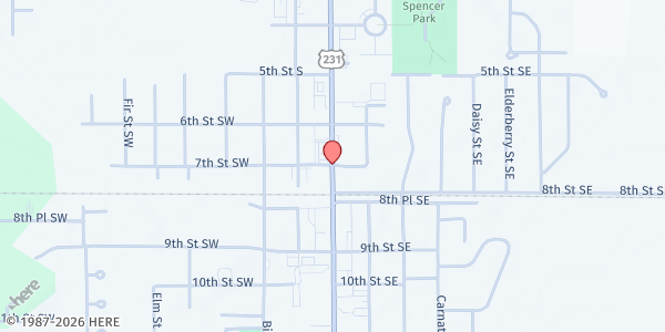 Map showing Good Neighbor Food Pantry at 715B 7th St. SW, De Motte, IN