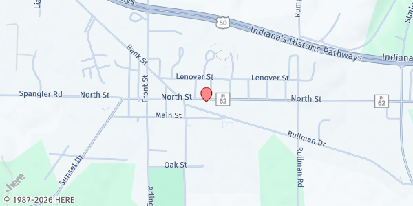 Map showing Dillsboro Community Food Pantry at 12806 North Street, Dillsboro, IN