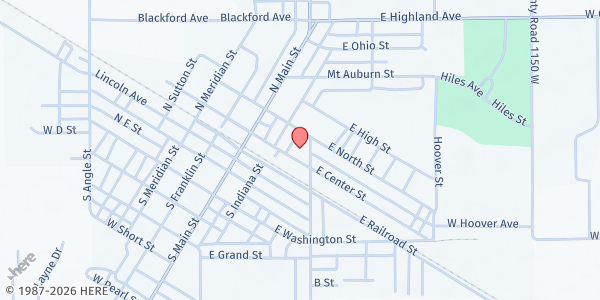 Map showing Dunkirk Community Food Pantry at 226 E Center St., Dunkirk, IN