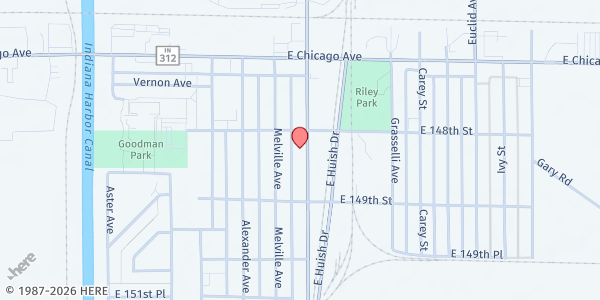 Map showing Greater Works Food Pantry at 4822 Kennedy Ave., East Chicago, IN