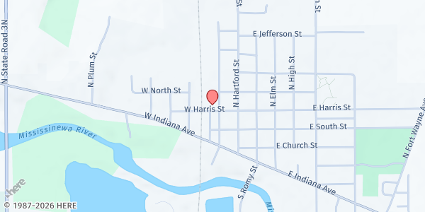 Map showing Eaton Community Food Pantry at 101 N Center St, Eaton, IN