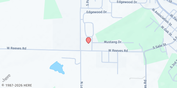 Map showing Area 10 Agency on Aging - Ellettsville Office at 631 Edgewood Dr., Ellettsville, IN