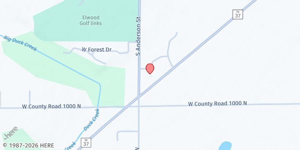 Map showing St. John's End of Month Meal at 10099 N SR 37, Elwood, IN