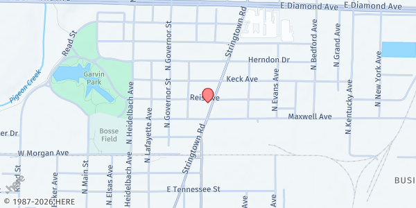 Map showing Bethesda Ministries International, Inc. at 1820 Stringtown Rd., Evansville, IN