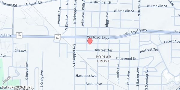 Map showing Destiny Church at 3314 Forrest Ave, Evansville, IN
