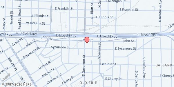 Map showing ECHO Community Healthcare - MASIHA Mobile Pantry at 401 John St., Evansville, IN