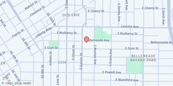 Map showing Little Free Pantry - Bellemeade Ave at 617 Bellemeade Ave., Evansville, IN