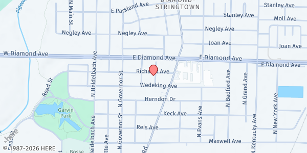 Map showing Little Free Pantry - New Life Ministries at 525 Richardt Ave., Evansville, IN