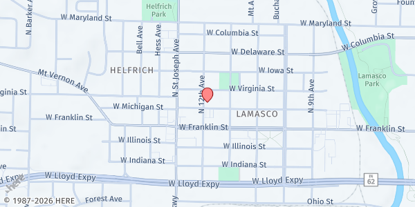 Map showing Little Free Pantry - West Side Community Center at 2227 W. Michigan St., Evansville, IN