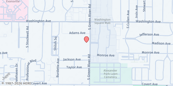 Map showing Nativity Food Pantry - Holy Rosary Parish at 1167 S Green River Rd, Evansville, IN