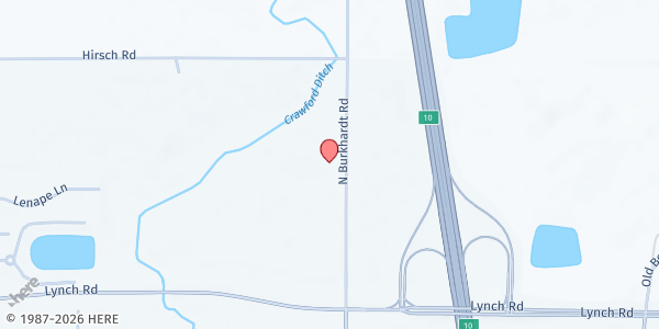 Map showing The Assembly (formerly Good Shepherd Assembly of God) at 4330 Burkhardt, Evansville, IN