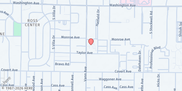 Map showing Young & Established at 1308 Vann Ave., Evansville, IN