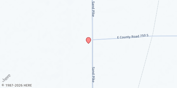 Map showing Back Creek Friends Church at 7560 S 150 E, Fairmount, IN