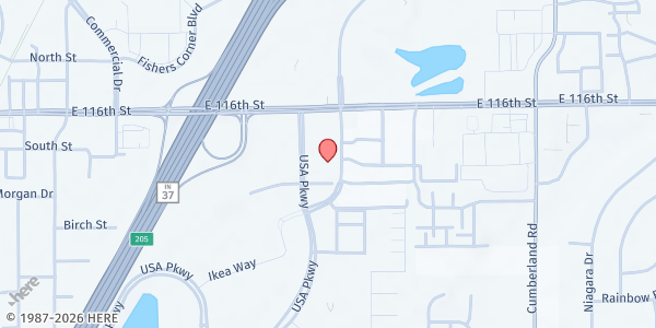 Map showing Fishers United Methodist Church - Come to me Food Pantry at 9691 E 116th St, Fishers, IN