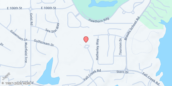 Map showing Holy Spirit Parish at Geist at 10350 Glaser Way, Fishers, IN