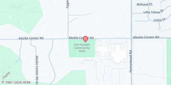Map showing Aboite Civil Township Trustee at 11321 Aboite Center Rd., Fort Wayne, IN