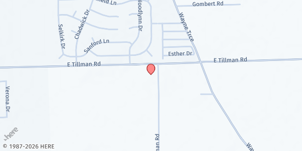 Map showing Colony Heights Church of Christ at 4724 E. Tillman Rd., Fort Wayne, IN