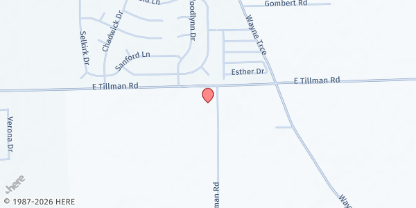 Map showing Colony Heights Church of Christ - Food Distribution Center at 4724 E Tillman Rd, Fort Wayne, IN