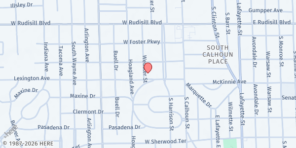 Map showing Fort Wayne SDA Community Services at 228 W Lexington Ave, Fort Wayne, IN