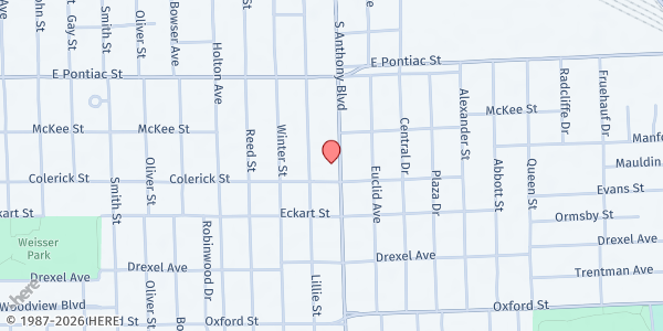 Map showing Greater Christ Temple Church - Food Distribution Center at 2940 S Anthony Blvd, Fort Wayne, IN