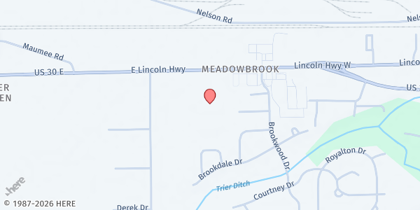 Map showing New Haven Community Center at 7500 IN-930 East, Fort Wayne, IN