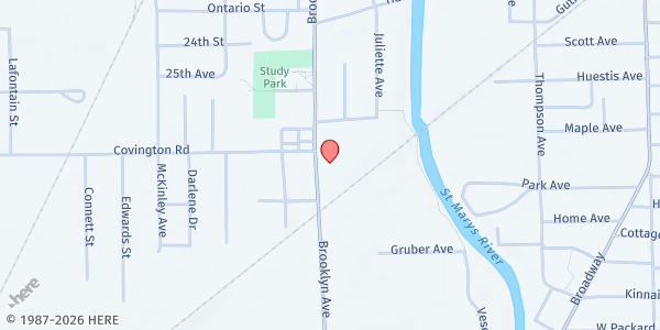 Map showing New Hope Farms Inc. at 2715 Brooklyn Ave, Fort Wayne, IN