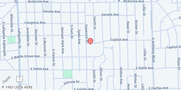 Map showing Sacred Heart Catholic Church at 4643 Gaywood Dr, Fort Wayne, IN
