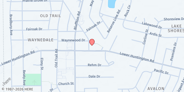 Map showing Saint Therese/Saint Vincent DePaul - Food Distribution Center at 2304 Lower Huntington Rd, Fort Wayne, IN