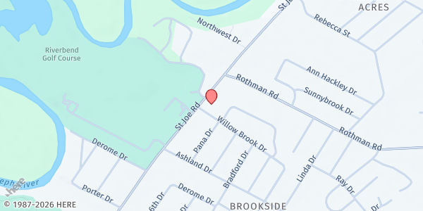 Map showing St. Alban's Episcopal Church at 7308 St Joe Rd., Fort Wayne, IN