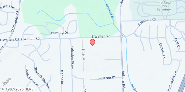 Map showing St. Vincent de Paul Catholic Parish at 1502 E. Wallen Rd., Fort Wayne, IN