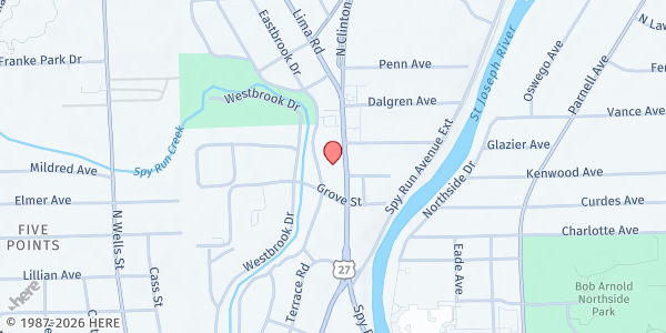 Map showing The Salvation Army - Fort Wayne at 2901 N. Clinton St., Fort Wayne, IN