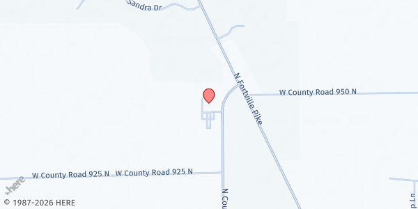 Map showing Fortville Area Resource Mission at 9450 N. 200 W., Fortville, IN