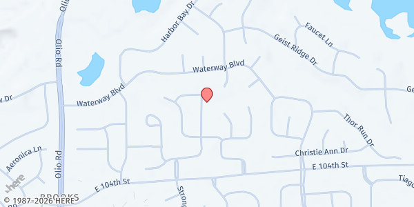 Map showing Geist Food Pantry, Inc. at 14273 Keyesport Landing, Fortville, IN