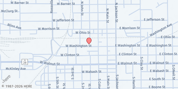 Map showing The Salvation Army - Frankfort at 300 W. Washington St., Frankfort, IN