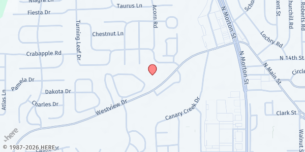 Map showing Friendship Baptist Church Food Pantry at 1600 Westview Dr, Franklin, IN
