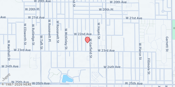 Map showing All Nations COGIC at 2248 Garfield St, Gary, IN