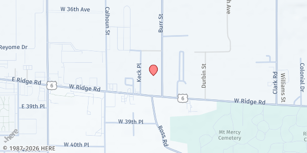 Map showing Beacon Light Food Pantry at 3770 Burr Street, Gary, IN