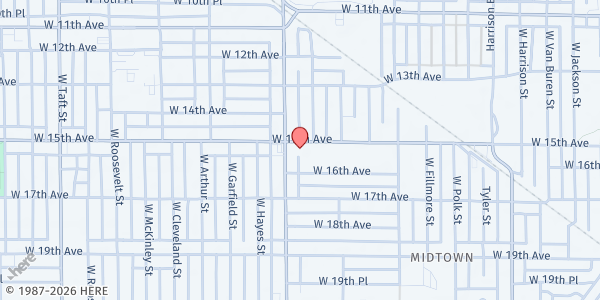 Map showing Gary Muslim Center at 1473 W. 15th Ave, Gary, IN