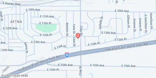 Map showing Healthier Living Charitables at 4709 E 13th Ave, Gary, IN