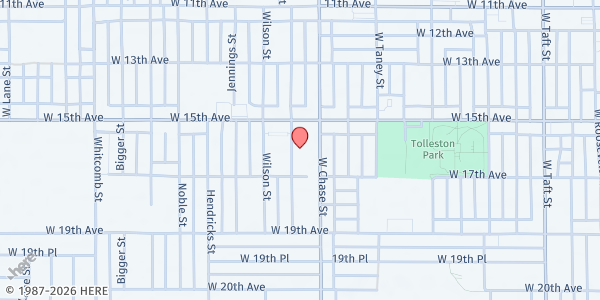 Map showing New Friendship at 1545 Waite Street, Gary, IN
