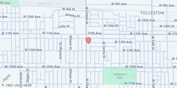 Map showing Peace Baptist Church at 1201 Chase St., Gary, IN