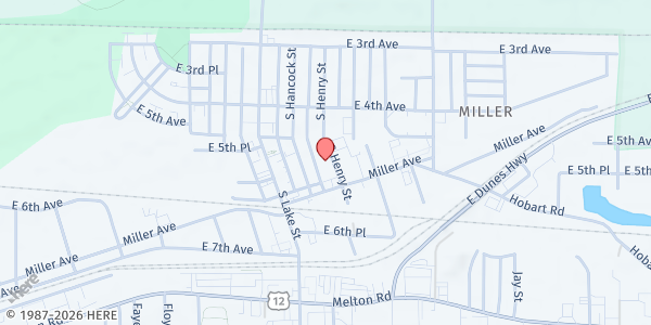 Map showing St. Mary of the Lake Food Pantry at 6060 Miller Ave, Gary, IN