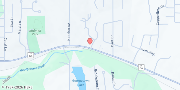 Map showing Providence Self Sufficiency Ministries Inc. - Georgetown at 8037 Unruh Dr, Georgetown, IN