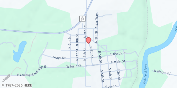 Map showing Gosport Food Pantry at Gosport Christian Church at 117 W. Main St., Gosport, IN