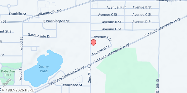 Map showing Greencastle Grace Tabernacle at 407 Percy L Julian Dr., Greencastle, IN