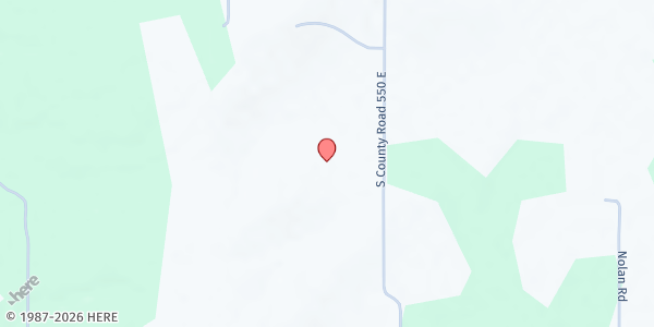 Map showing New Providence Baptist Church at 6526 S. County Rd. 550 E., Greencastle, IN