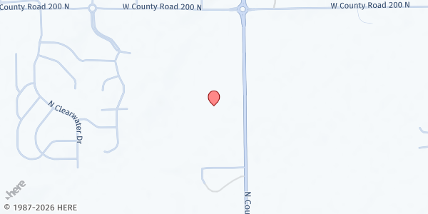 Map showing Mt. Comfort Vineyard Food Pantry at 1672 N. 600 W., Greenfield, IN