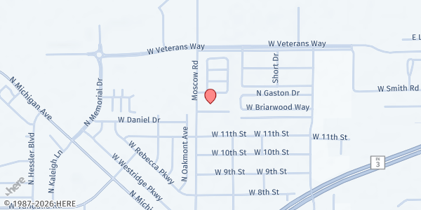Map showing Lifeline Wesleyan Church at 2002 Moscow Rd, Greensburg, IN
