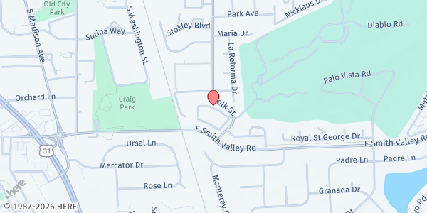 Map showing The Social of Greenwood - Café at 550 Polk St., Greenwood, IN